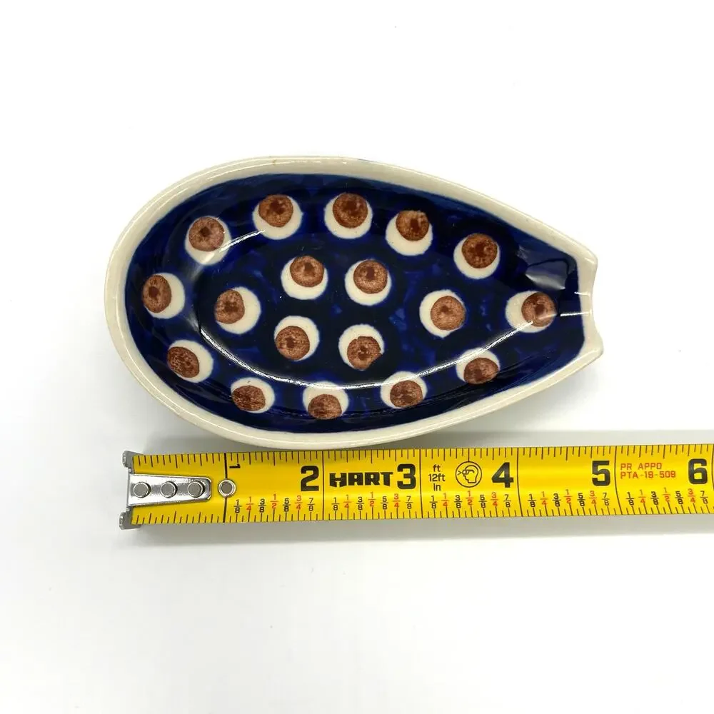 Boleslawiec Polish Pottery Spoon Rest Hand Made Poland 4.75